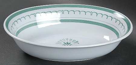 Green Thistle 9" Oval Vegetable Bowl