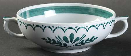 Green Thistle Flat Cream Soup Bowl