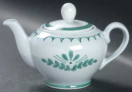 Green Thistle Individual Teapot & Lid