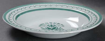 Green Thistle Rim Soup Bowl