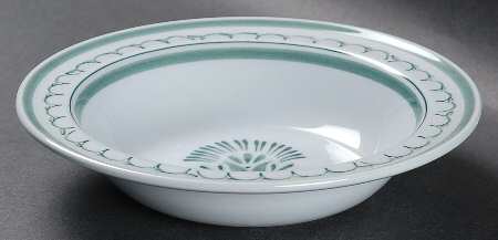Green Thistle Rim Cereal Bowl