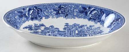 Landscape Blue 9" Oval Vegetable Bowl