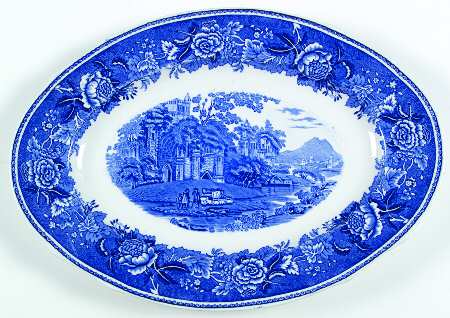 Landscape Blue 16" Oval Serving Platter