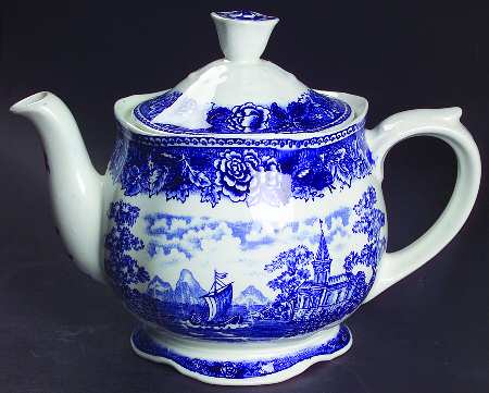 Landscape Blue Teapot & Lid