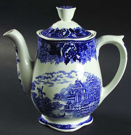 Landscape Blue Coffee Pot & Lid