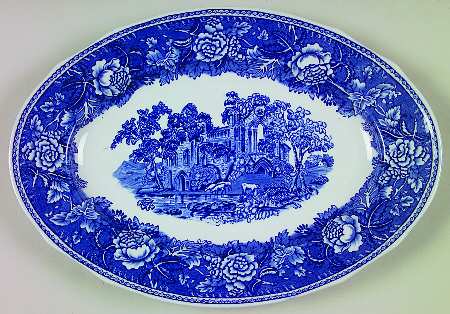 Landscape Blue 12" Oval Serving Platter