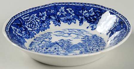Landscape Blue Fruit/Dessert (Sauce) Bowl