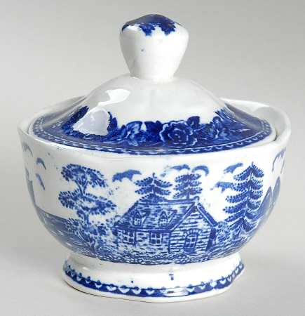 Landscape Blue Mini Sugar Bowl & Lid