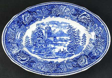 Landscape Blue 10" Oval Serving Platter