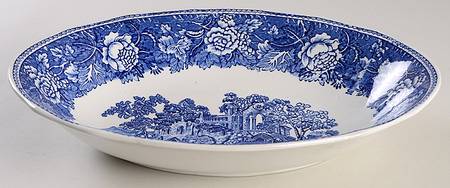 Landscape Blue 11" Oval Vegetable Bowl