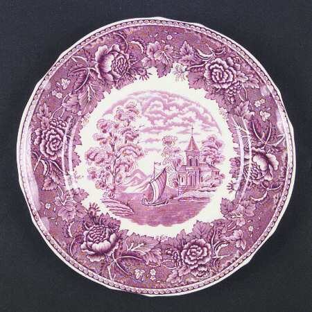 Landscape Red Luncheon Plate