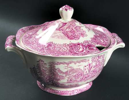 Landscape Red Tureen &  Lid