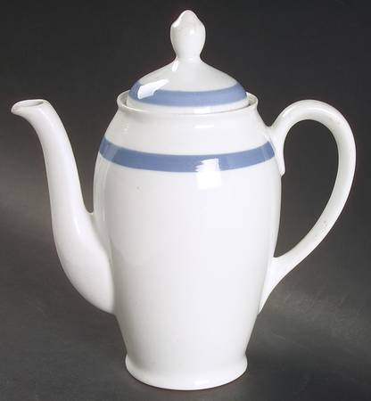 Ribbons Blue (White Background) Mini Coffee Pot & Lid
