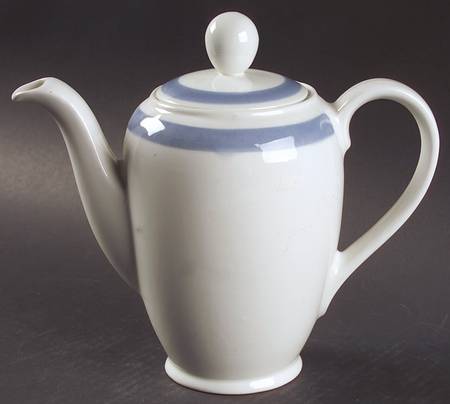 Ribbons Blue (White Background) Coffee Pot & Lid