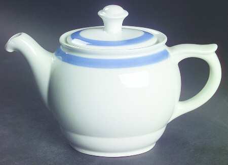 Ribbons Blue (White Background) Mini Teapot & Lid