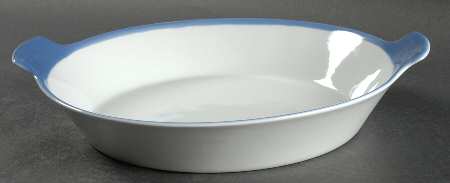 Ribbons Blue (White Background) 11" Round Baker