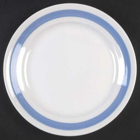 Ribbons Blue (White Background) Luncheon Plate