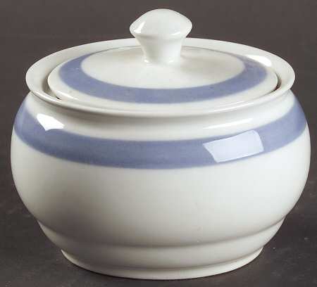 Ribbons Blue (White Background) Mini Sugar Bowl & Lid