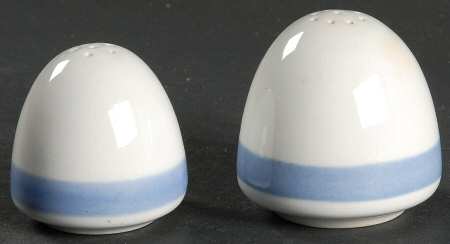 Ribbons Blue (White Background) Salt & Pepper Set