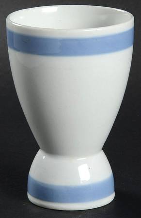 Ribbons Blue (White Background) Double Egg Cup