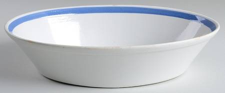 Ribbons Blue (White Background) 12'' Oval Baker