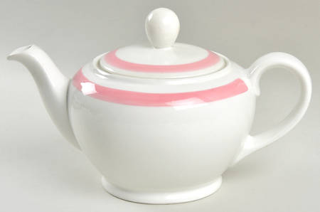 Ribbons Pink Teapot & Lid