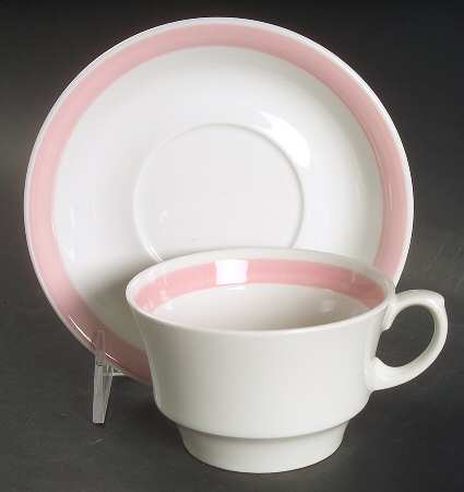 Ribbons Pink Flat Cup & Saucer Set