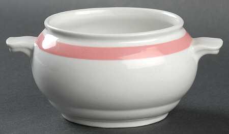 Ribbons Pink Oval Sugar Bowl No Lid