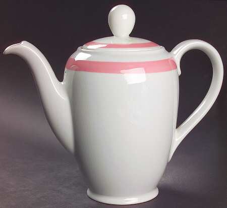 Ribbons Pink Coffee Pot & Lid