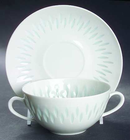 Rice (Grains) Flat Cream Soup Bowl & Saucer Set