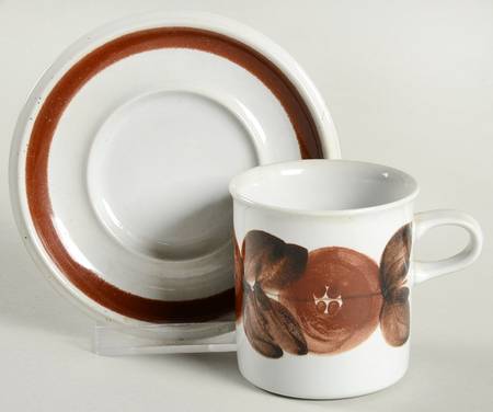 Rosmarin Brown Flat Demitasse Cup & Saucer Set