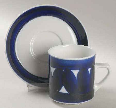 Sotka Blue Flat Demitasse Cup & Saucer Set