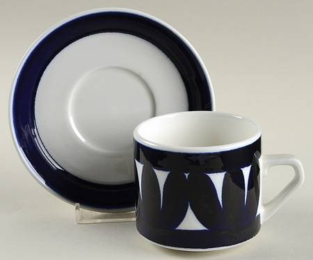 Sotka Blue Flat Cup & Saucer Set