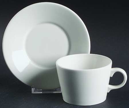 Teema Off White Flat Cup & Saucer Set