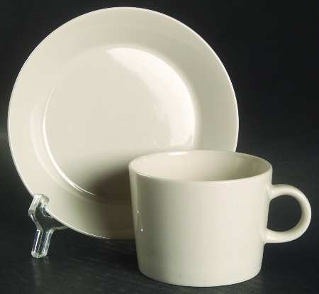 Teema Off White Flat Cup & Saucer Set