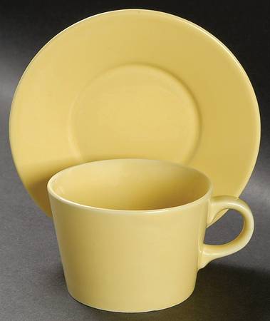 Teema Yellow Flat Cup & Saucer Set
