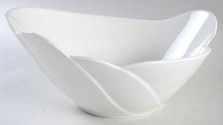 Tuuli White (Wind) Large Salad Serving Bowl by Arabia of Finland