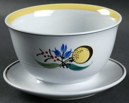 Windflower Gravy Boat with Attached Underplate