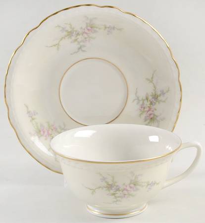 Old Rose Footed Cup & Saucer Set