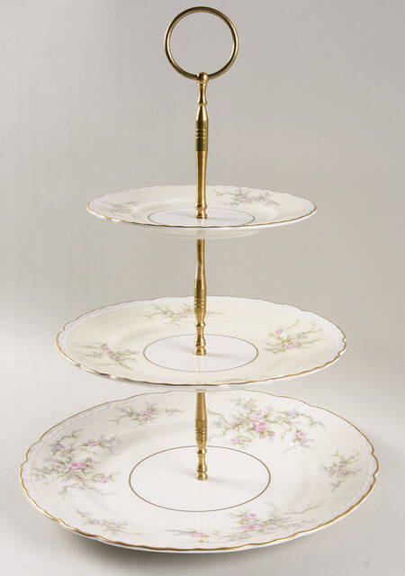 Old Rose 3-Tiered Serving Tray (DP, SP, BB)