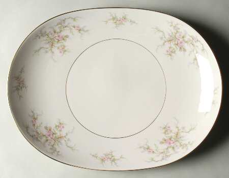 Petite Rose 15" Oval Serving Platter