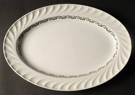 Silver Wreath 16" Oval Serving Platter by Arcadian-Prestige