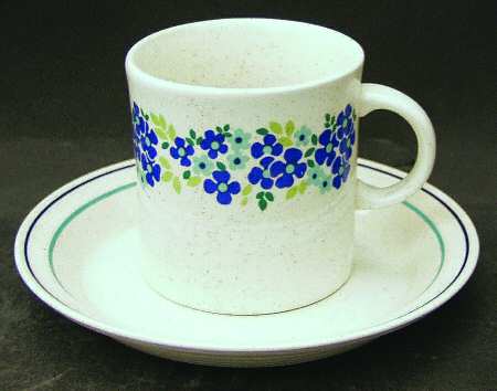 Blue Delight Flat Cup & Saucer Set