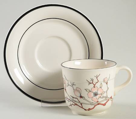 Tea Garden Flat Cup & Saucer Set