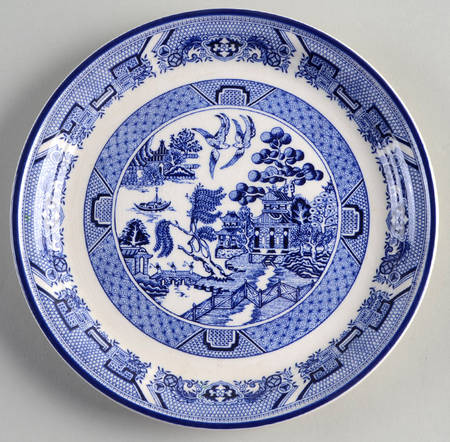Willow (Blue Trim) Salad Plate