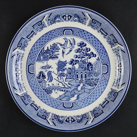 Willow (Blue Trim) Luncheon Plate