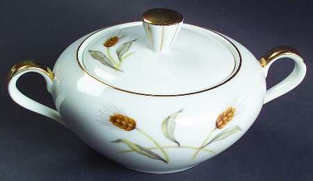 Golden Wheat Sugar Bowl & Lid
