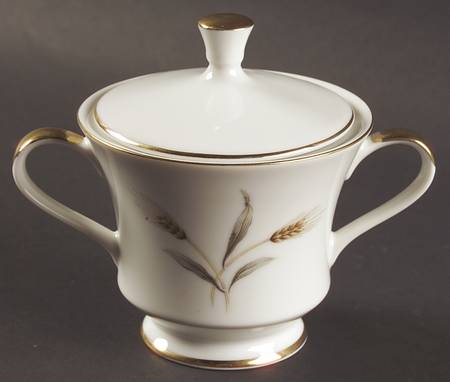 Golden Wheat Sugar Bowl & Lid