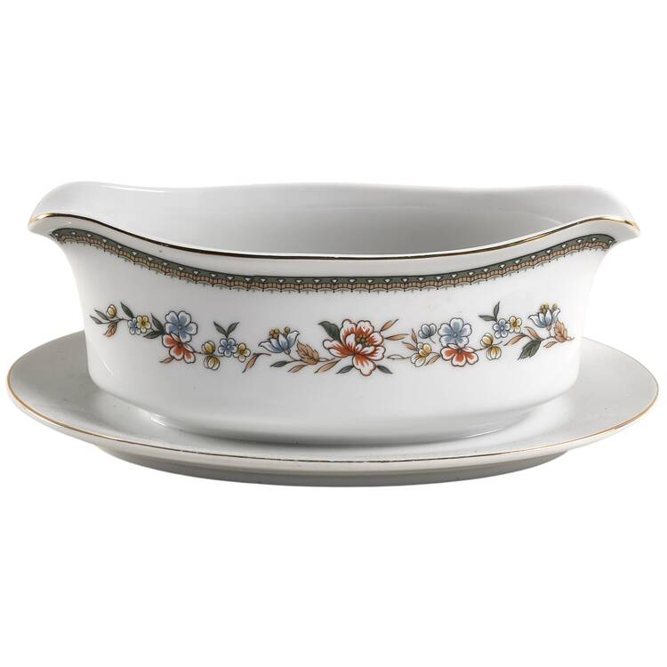 Kwan Yin Gravy Boat with Attached Underplate