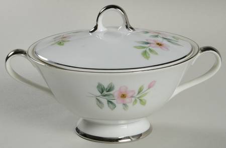 Pink Dogwood Sugar Bowl & Lid